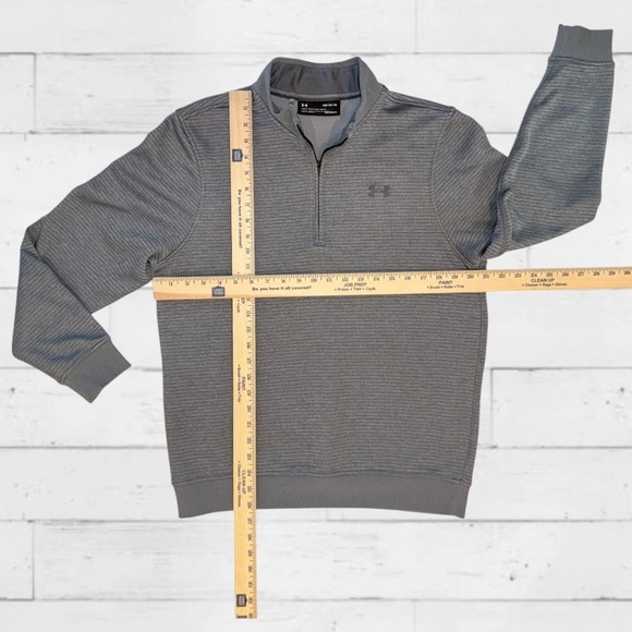 Under Armour ColdGear Quarter Zip Pullover Men’s Medium Gray Performance Top - Picture 10 of 10